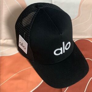 ALO Yoga Black Mesh Trucker Hat